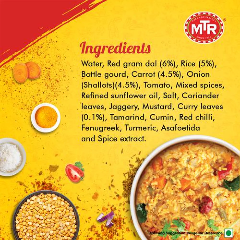 MTR Ready To Eat - Sambar Rice, 300 g Carton-3.webp